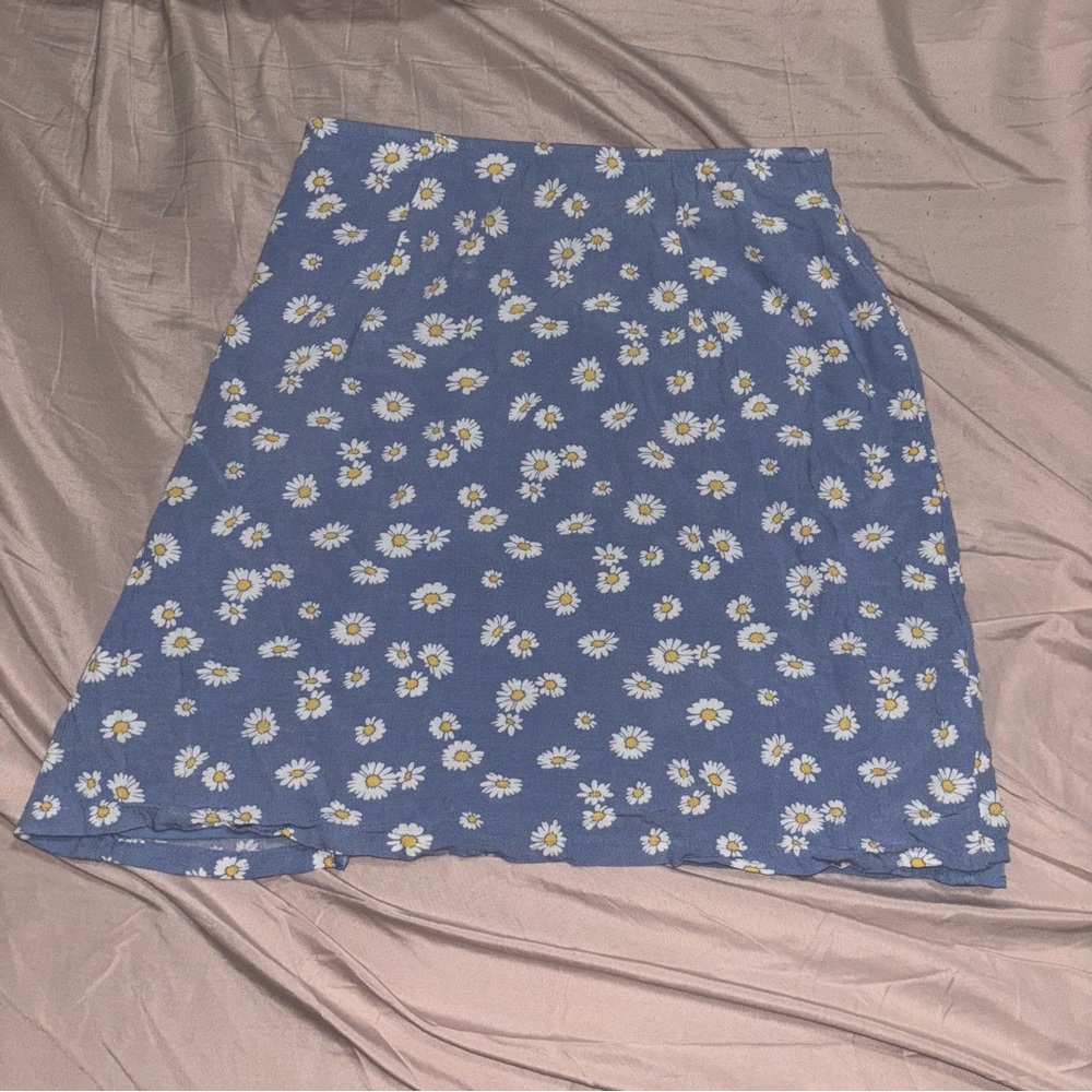Hollister Blue Floral A-Line Skirt